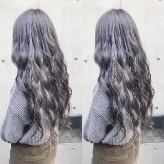 ロング カラー ヘアアレンジ TAKUMAブリーチ /切りっぱなし🪽のヘアスタイル
