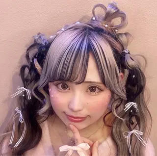 ロング オレンジポップ みりゅうのヘアスタイル