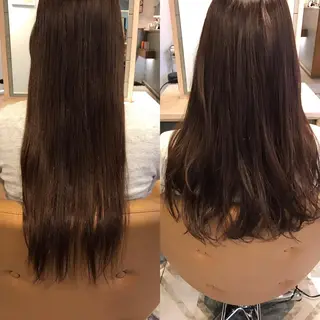 セミロング カラー 【体験】韓国 メイク&ヘア天神のヘアスタイル