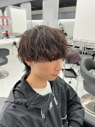 ミディアム パーマ メンズ メンズパーマ特化 TAIGAのヘアスタイル