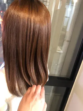 ミディアム カラー 髪質改善&ブリーチ 伊勢 祐一郎のヘアスタイル