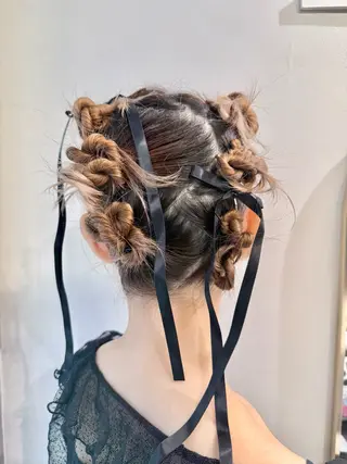 ロング ヘアアレンジ オタク美容師☃️🩵 ヘアアレンジ/暗髪のヘアスタイル