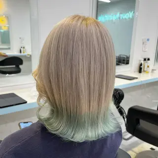 ミディアム カラー ブリーチカラー 🩵MIZUKIのヘアスタイル