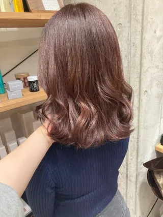 ミディアム ✨色持ちの良い艶 カラー✨蟹江真世のヘアスタイル