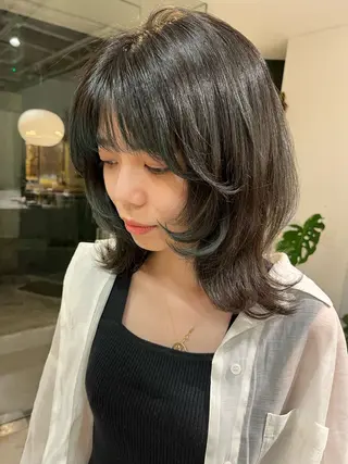 ミディアム カラー 池田 寿子のヘアスタイル