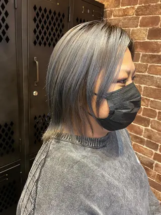 ミディアム カラー パーマ ヘアアレンジ メンズ キッズ ネイル マツエク・マツパ アイブロウ 久木原 ゆりのヘアスタイル