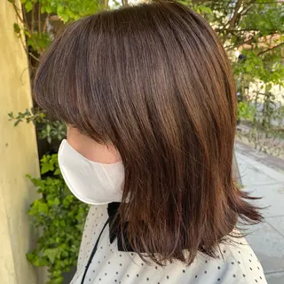 ミディアム カラー 酸スト/フェザー パーマ/三谷海斗のヘアスタイル
