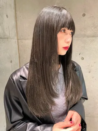 ロング カラー ブリーチなし 透明感カラー/艶髪のヘアスタイル