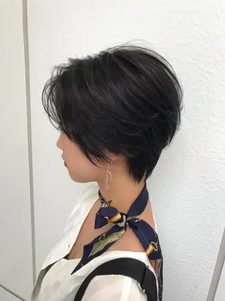 ショート カラー クロスパーマ松永裕久 似合わせカットのヘアスタイル