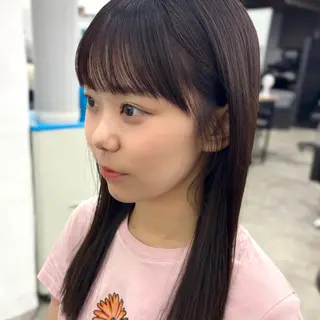 セミロング カラー パーマ 顔まわり🥨レイヤー /透明感/水口舞奈のヘアスタイル