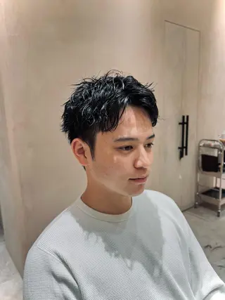 ショート パーマ メンズ 波巻きスパイラルパー マ/シャドウパーマ駿のヘアスタイル
