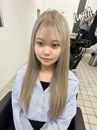 ヘアアレンジ ロング カラー MISAKIエクステ ブリーチ\5900のヘアスタイル