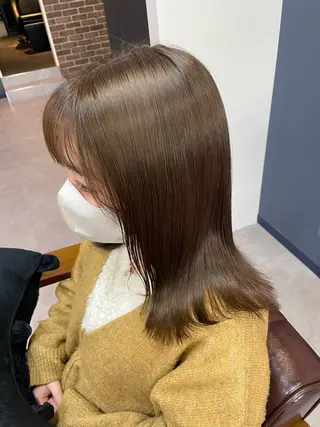 ミディアム カラー 原 麻耶のヘアスタイル