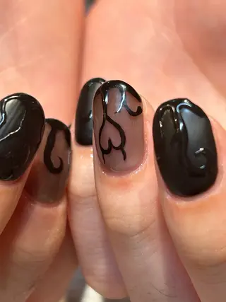 ネイル mellow:ｸﾙﾐ ﹡˖˟༝🎀˖˟ ༝のネイルデザイン