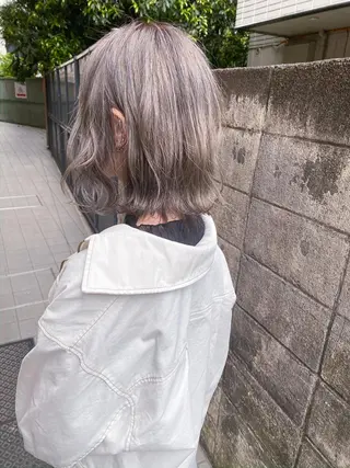 ミディアム カラー パーマ 髪質改善、エクステ 山口卓哉のヘアスタイル