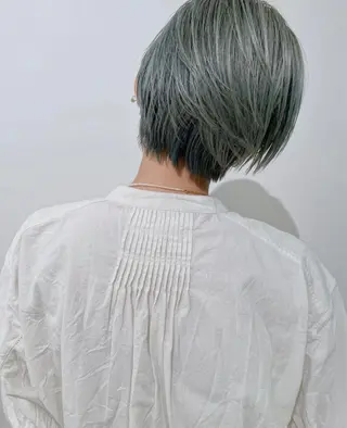 ショート カラー ヘアアレンジ ボブ/プツボブ tsumuguのヘアスタイル
