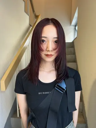 セミロング カラー 薄暮 マツイ レンのヘアスタイル
