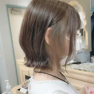 ミディアム カラー ブリーチなし 透明感カラー/艶髪のヘアスタイル