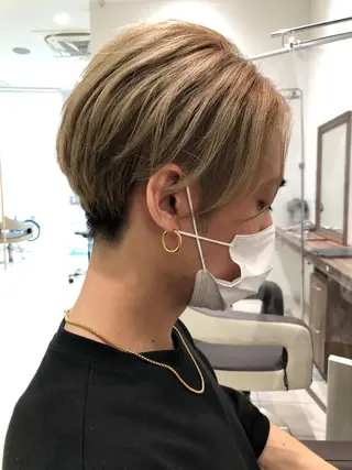 ショート カラー メンズ 日野・八王子レイヤー ワタナベリョウマのヘアスタイル