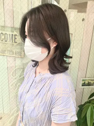 ミディアム 盛れる顔周りカット ♥️韓国ヘア"ちぇるのヘアスタイル