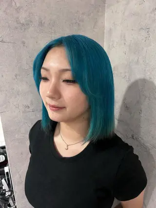 ミディアム カラー ブリーチ/エクステ/ 新宿/アリルのヘアスタイル