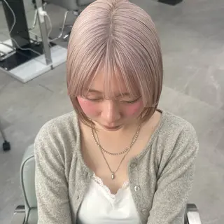 ミディアム カラー ブリーチ/ベージュ /natsumiのヘアスタイル