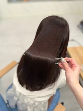 ロング カラー 縮毛矯正×ボブ💎 髪質改善/木下のヘアスタイル