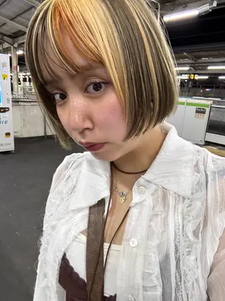 ショート カラー ブリーチなしカラー/ パーマ/おとは🦖♡のヘアスタイル