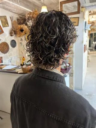 ショート カラー パーマ joh/メンズ/ ブリーチ/矢場町のヘアスタイル