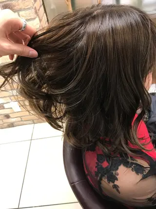 セミロング カラー 西村 文豪のヘアスタイル