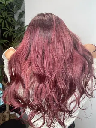 セミロング カラー デザインカラーウルフ 宙也のヘアスタイル
