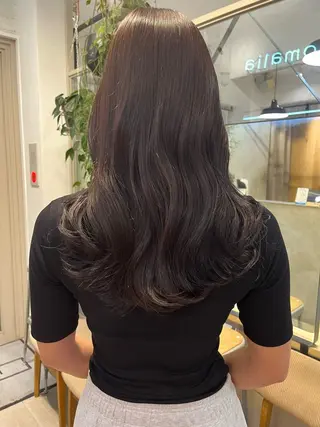 セミロング カラー 赤み消しカラー/ ナチュラル/トモキのヘアスタイル