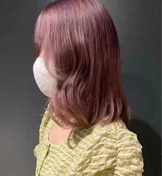 ミディアム カラー スキバサミを使わない カット🌼唯🌼のヘアスタイル