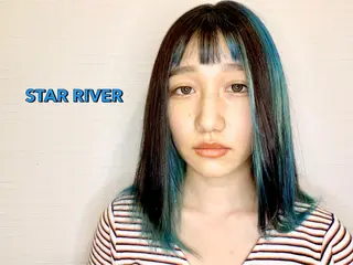 セミロング カラー ヘアカラー&縮毛矯正 STAR☆RIVERのヘアスタイル