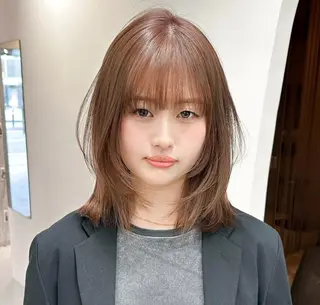 ミディアム カラー moon/髪質改善/ ブリーチ/レイヤー☪のヘアスタイル