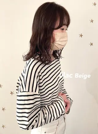 ミディアム カラー 市川 千夏のヘアスタイル