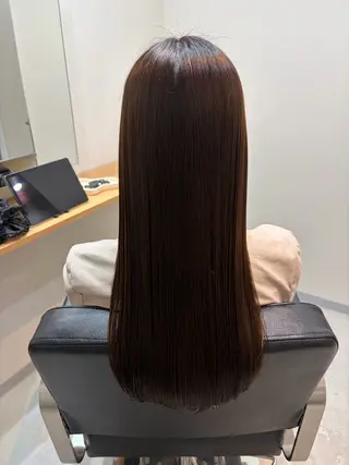 ロング omaフクダ 縮毛矯正/艶髪カラーのヘアスタイル