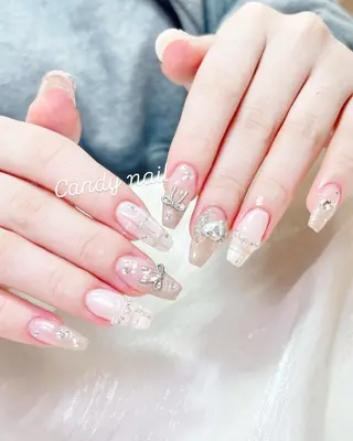 ネイル candy nail 韓国風ワンホンネイルのネイルデザイン