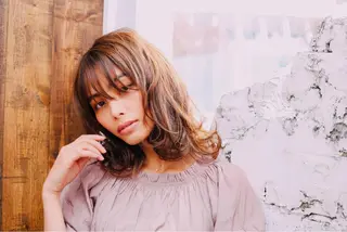 ミディアム カラー 中田  翔のヘアスタイル