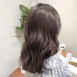 セミロング カラー 艶透明感カラー/ ルーズパーマ/田中のヘアスタイル