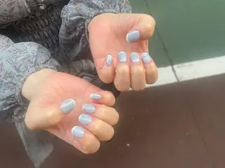 ネイル はばすみれ🎀ﾈｲﾙ 光ﾌｪｲｼｬﾙ ﾍｱのネイルデザイン
