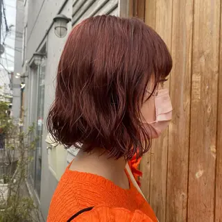 ショート カラー パーマ 🪭risa 暖色/レイヤー🪭のヘアスタイル