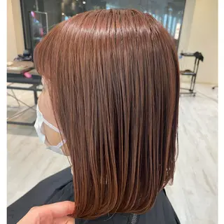 ミディアム カラー 小顔レイヤー/ ベージュ🤍Rieのヘアスタイル