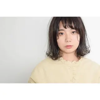 ミディアム パーマ カラー みなみ ゆうすけのヘアスタイル