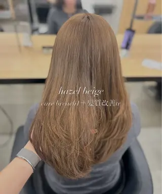 ロング カラー YUKA🤍ベージュ /ミルクティーのヘアスタイル