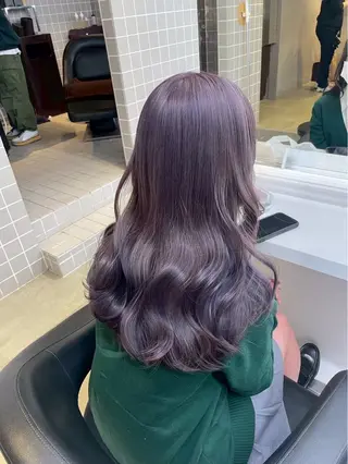 ロング カラー 透明感🤍レイヤー ベージュ‎🤍ピンクのヘアスタイル