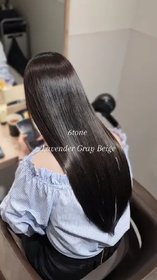 セミロング カラー 縮毛矯正をしている人 のためのカラーのヘアスタイル