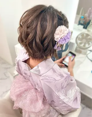 ショート ヘアアレンジ ヘアセット専門店 Rのヘアスタイル