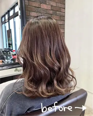 カラー 髪質改善×ブリーチ 無しWカラー🫧天神のヘアスタイル