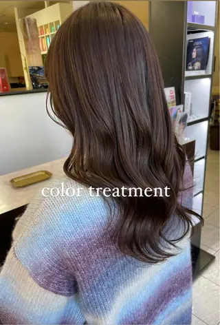 セミロング カラー コレットヘアー 田中アヤノのヘアスタイル